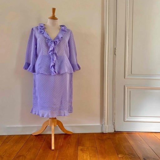 Blouse nouée à pois