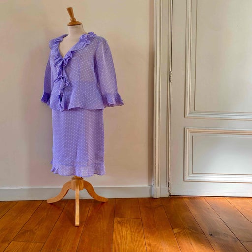 Blouse nouée à pois