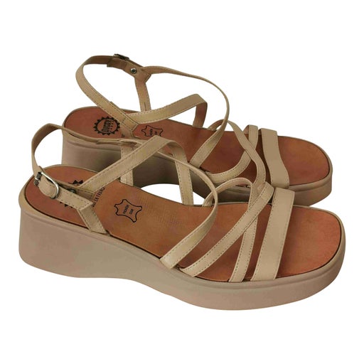 Sandales plateformes en cuir