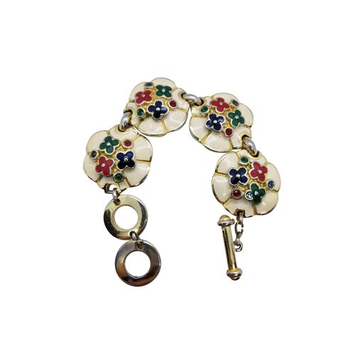 Enamelled metal bracelet