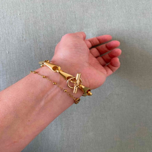 Bracelet chaîne en laiton doré
