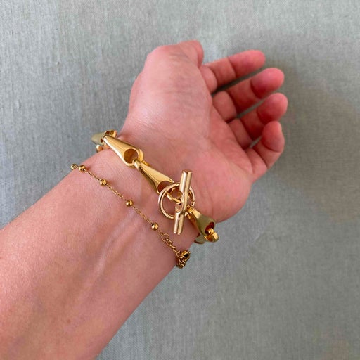 Bracelet chaîne en laiton doré