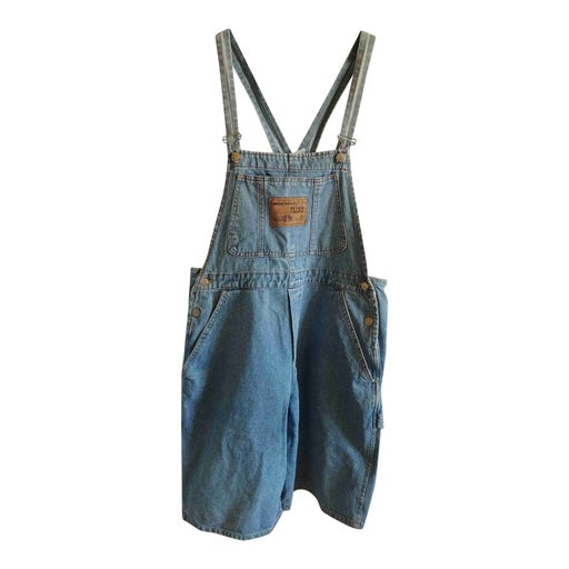 Denim overall shorts