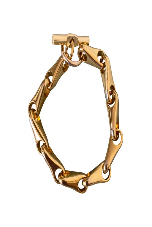 Golden brass chain bracelet