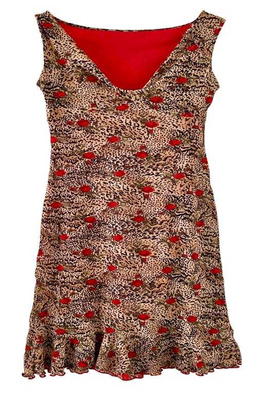 Floral leopard dress
