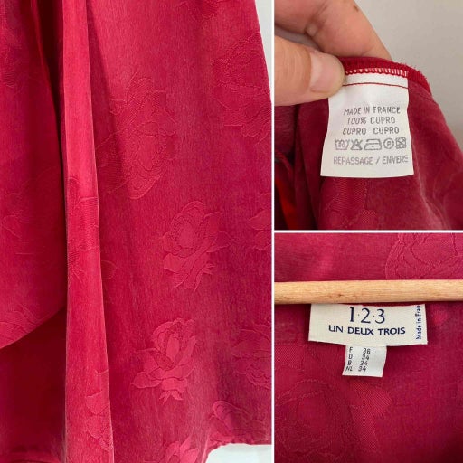 Robe damassée à fleurs
