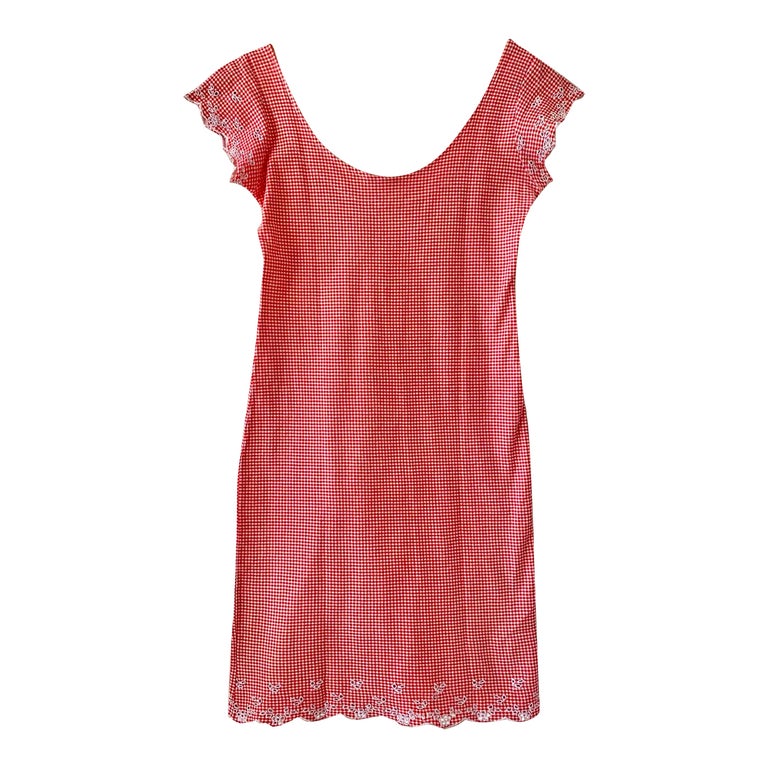 Robe vichy brodée