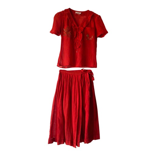 Tailleur jupe en coton