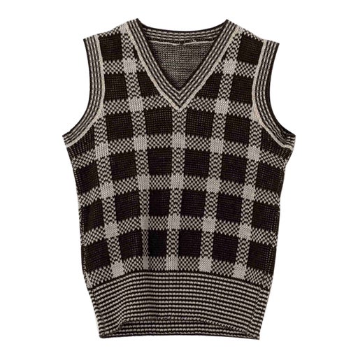 Pull sans manches à carreaux