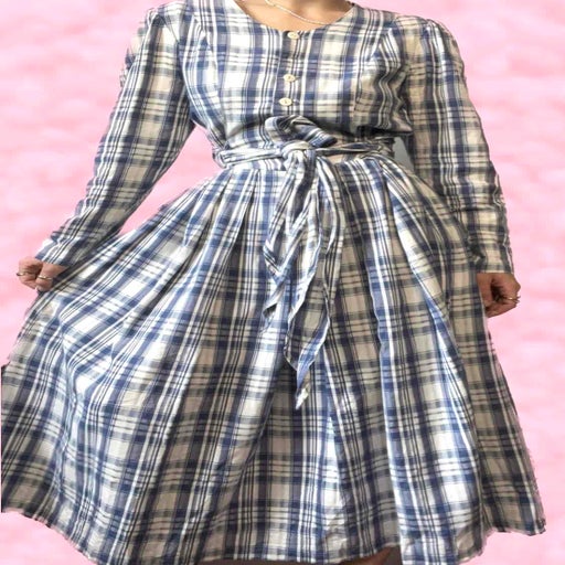 Robe longue à carreaux