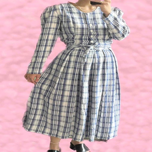 Robe longue à carreaux