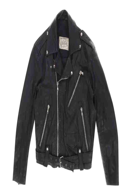 Black leather perfecto jacket, inner lining