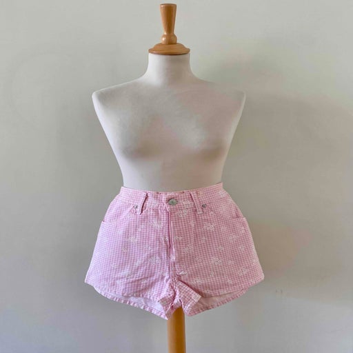 Mini short vichy et fleurs