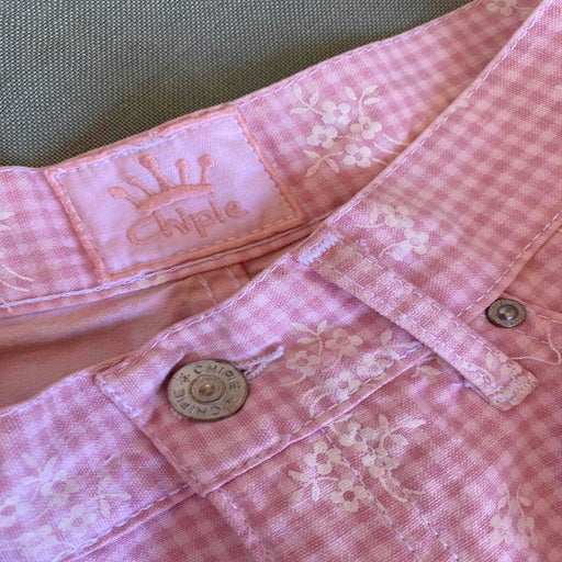 Mini short vichy et fleurs