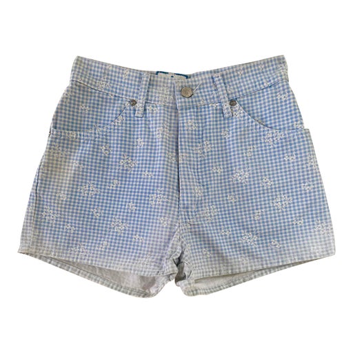 Gingham and flower mini shorts