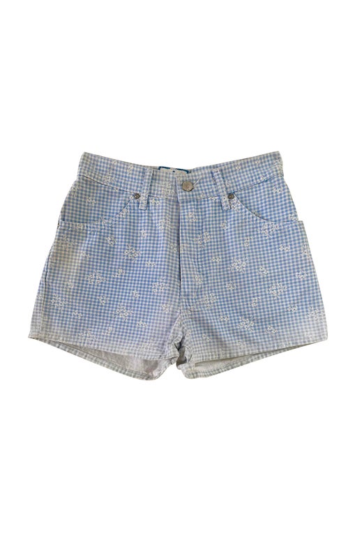 Gingham and flower mini shorts