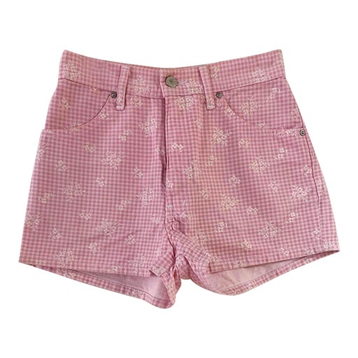 Gingham and flower mini shorts