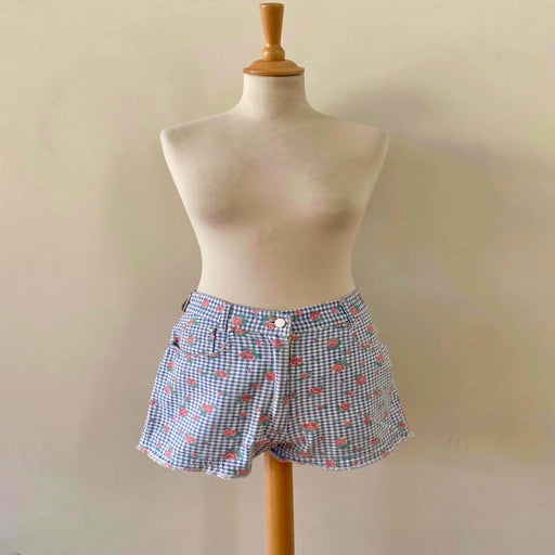 Mini short vichy et fleurs