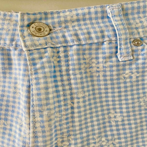 Mini short vichy et fleurs