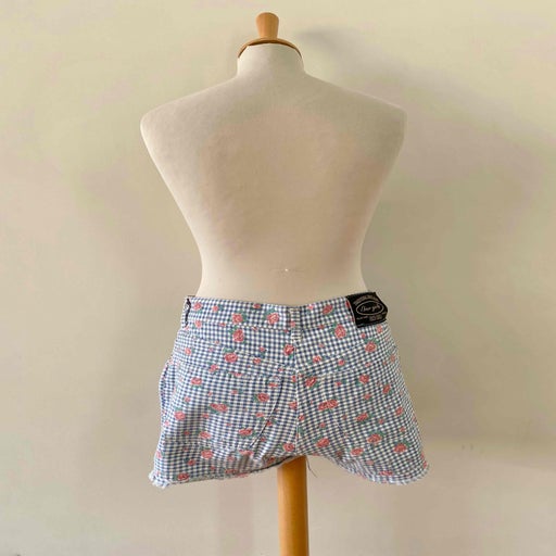 Mini short vichy et fleurs
