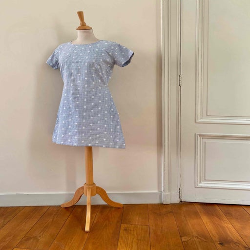 Mini robe vichy et fleurs