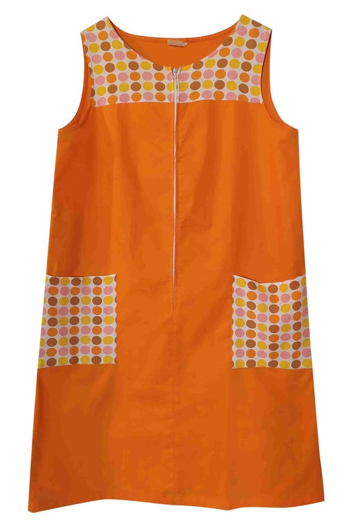 Vintage 60's-70's orange dress. Slightly cut