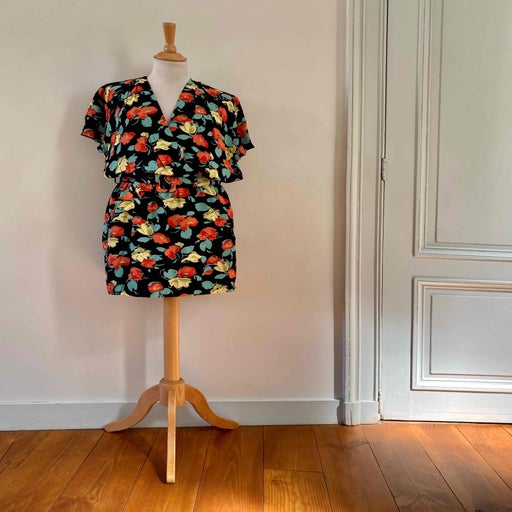 Robe portefeuille à fleurs