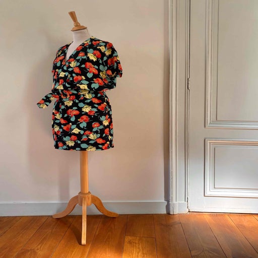 Robe portefeuille à fleurs
