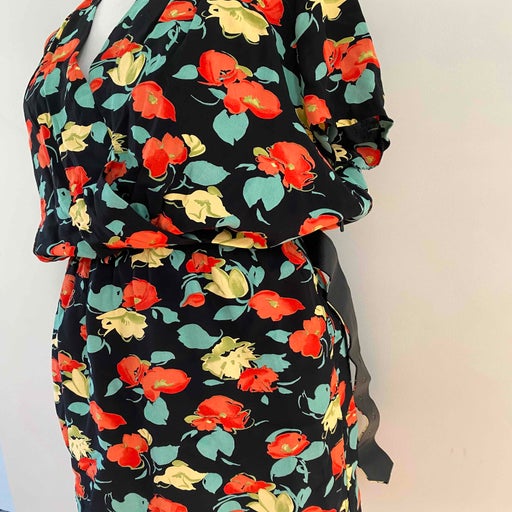 Robe portefeuille à fleurs