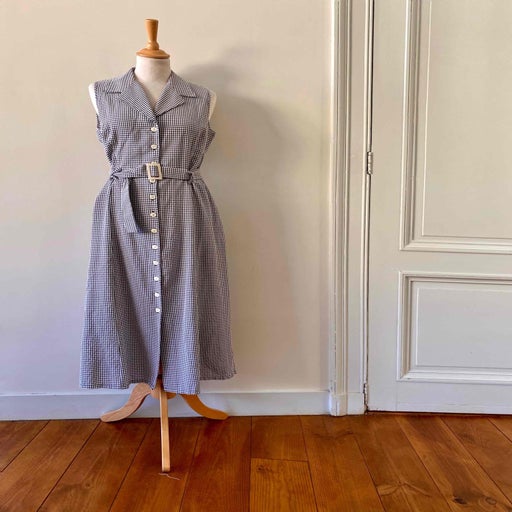 Robe longue vichy