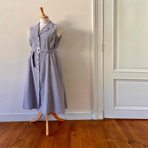 Robe longue vichy
