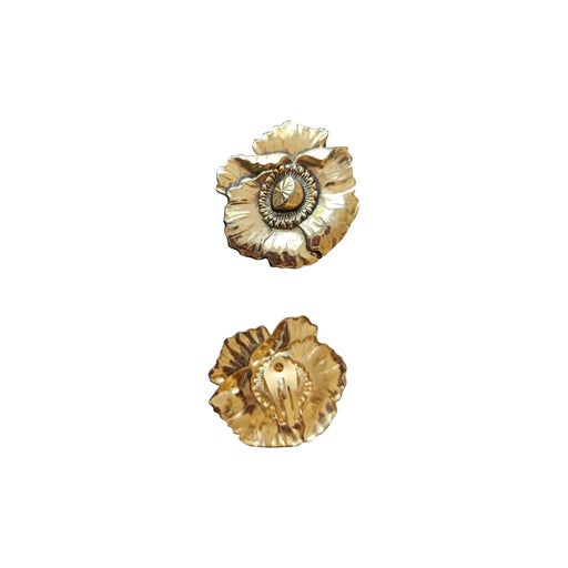 Clips dorés coquelicots