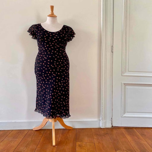 Robe midi en soie 