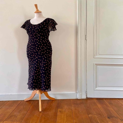 Robe midi en soie 