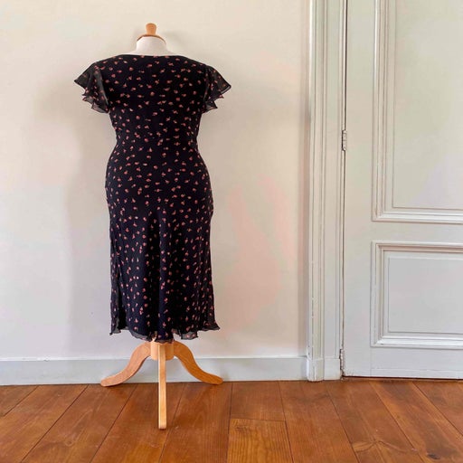 Robe midi en soie 