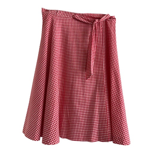 Gingham wrap skirt