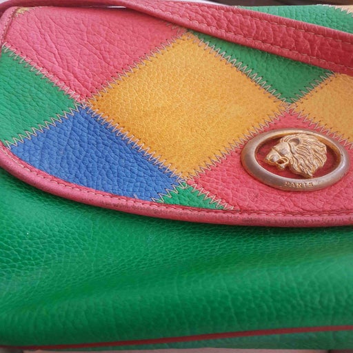 Sac en cuir multicolore