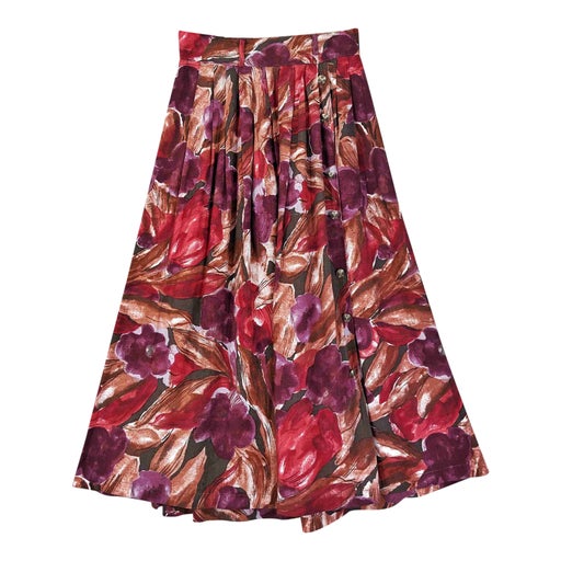 Jupe midi à fleurs