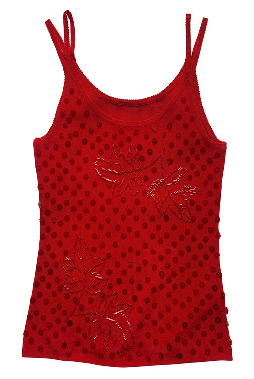 Pearl red tank top