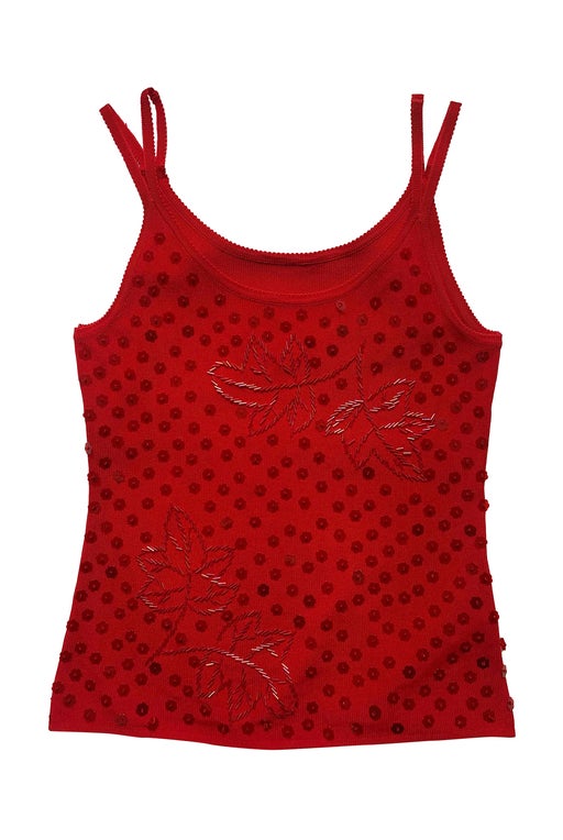 Pearl red tank top
