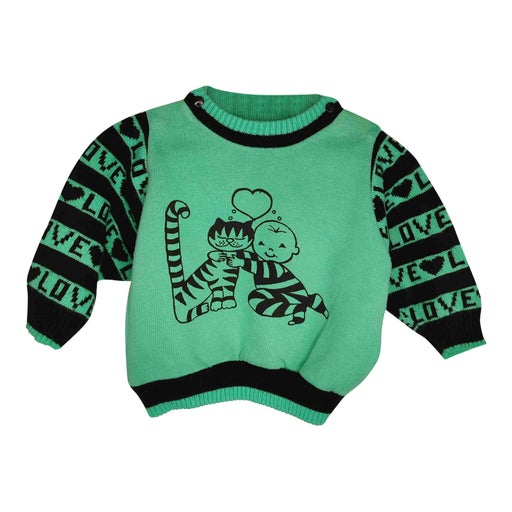 Sweat avec manches tricots "Love" et motif