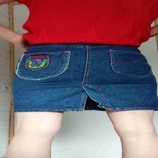 Denim mini skirt