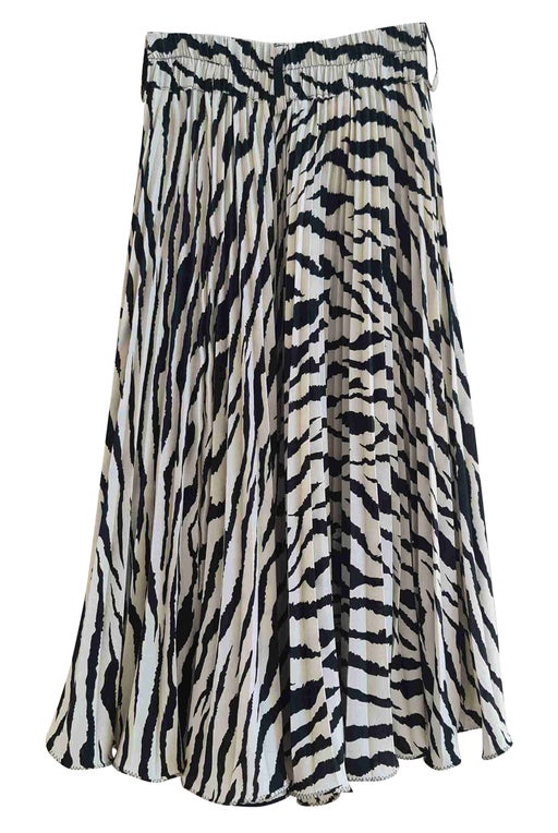 Zebra pleated skirt