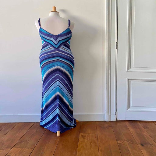 Robe longue en crochet
