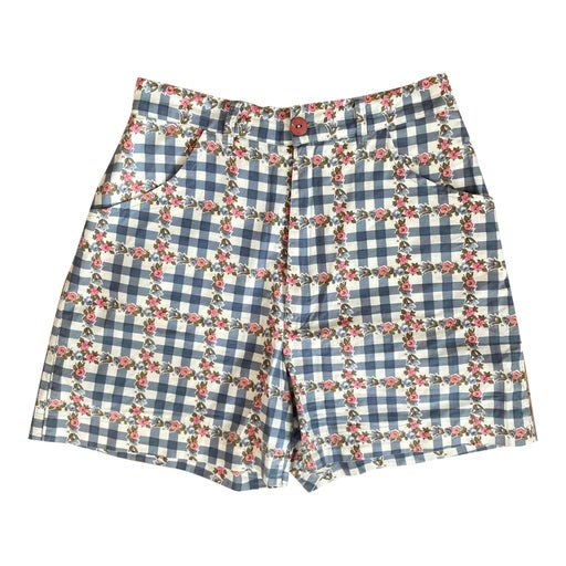 Floral gingham shorts