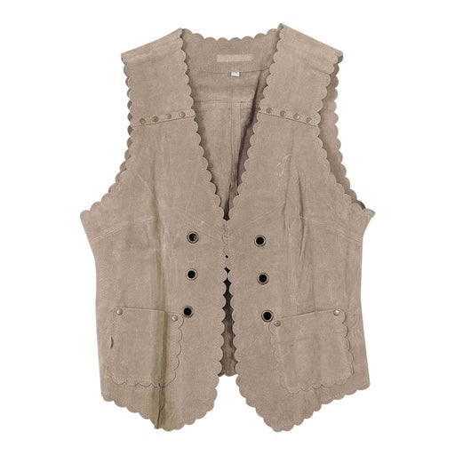 Gilet sans manche en daim