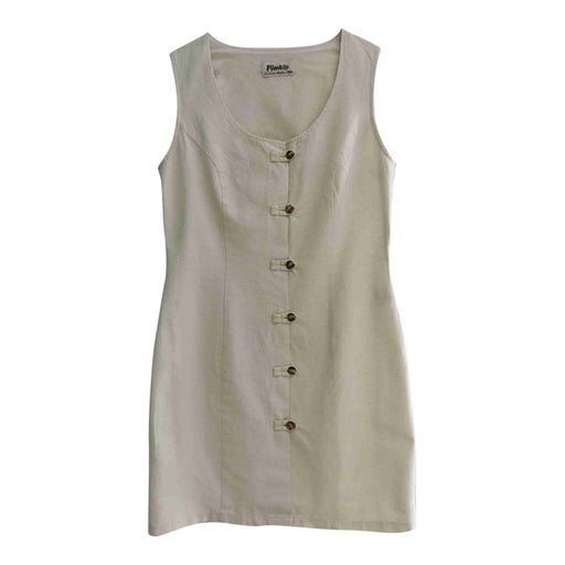 Dress in ecru linen and cotton Da fitted shape