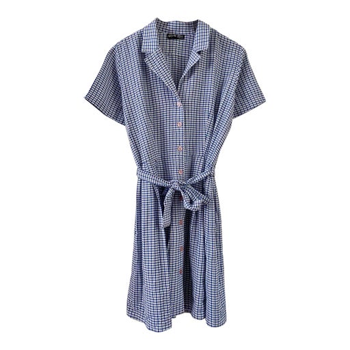 Gingham mini shirt dress