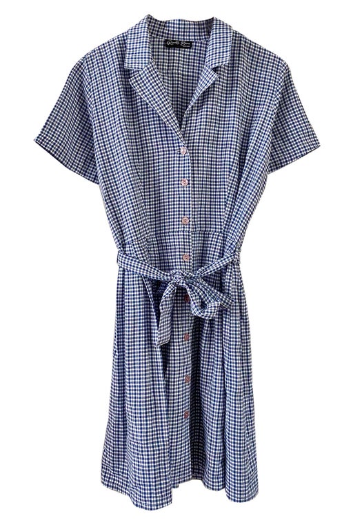 Gingham mini shirt dress