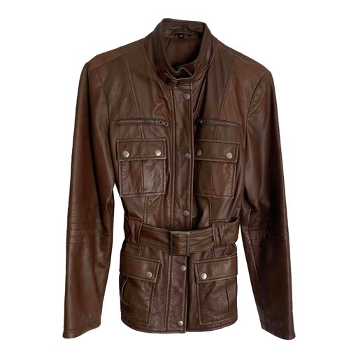 Leather safari jacket